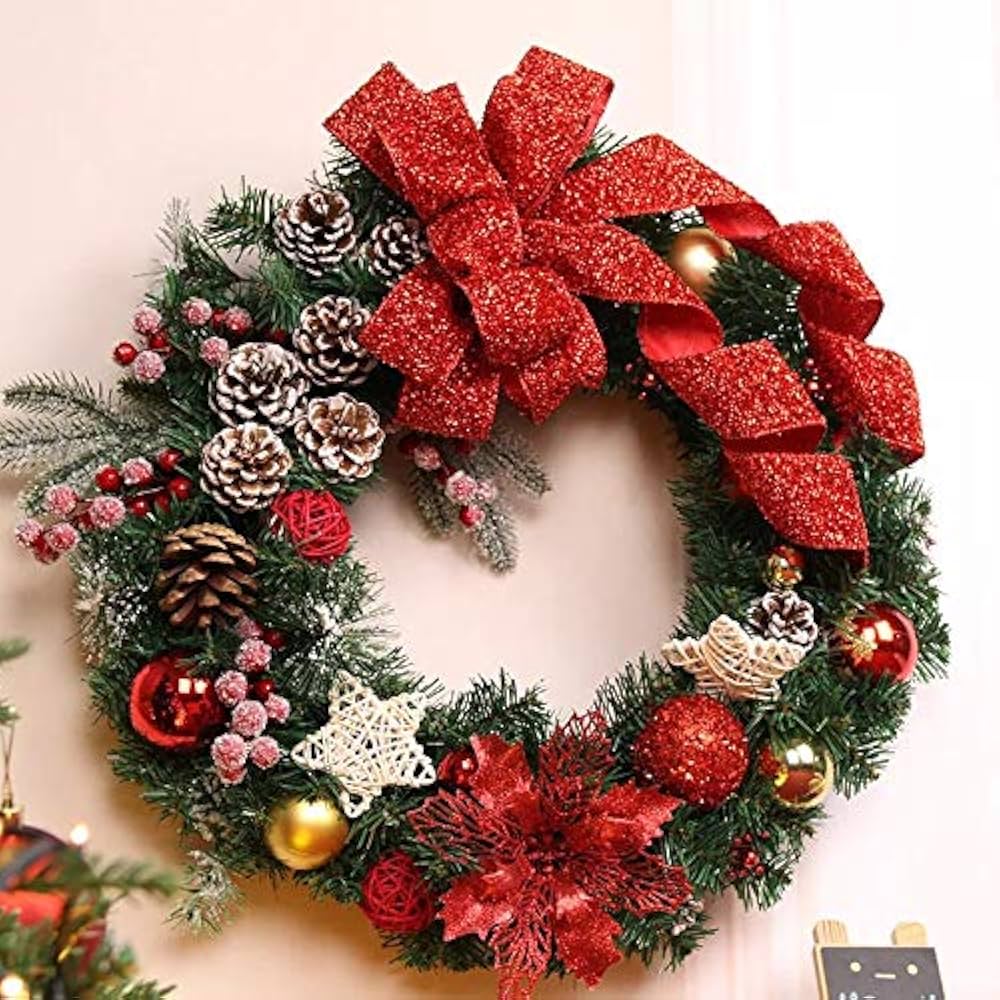 familiar クリスマスリース&オーナメント Amazon.co.jp: SCLYX クリスマスリース 50cm オーナメント付